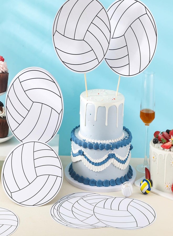 Weekgrat 36 Pcs Volleyball Decoration for Party Bump Spike Volleyball Silhouette Poster Board Decoration Paper Cutting DIY Baby Shower Birthday Large Party Essentials(7.75 Inch,Classic,White) - Image 4